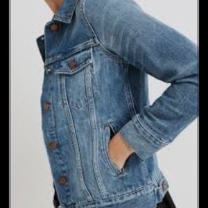 Madewell Medium Wash Denim Jacket with Copper Buttons